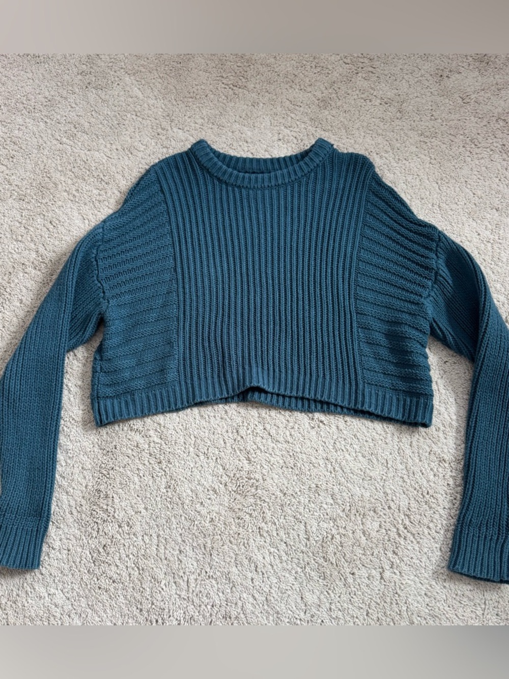 Kendall & Kylie Chunky Knit Sweater in Teal Blue